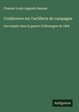 Conference sur l'artillerie de campagne