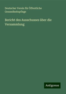 Bericht des Ausschusses über die Versammlung