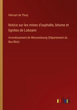 Notice sur les mines d'asphalte, bitume et lignites de Lobsann