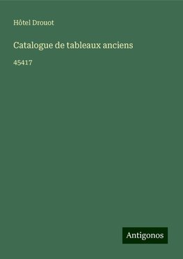 Catalogue de tableaux anciens