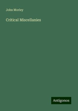 Critical Miscellanies