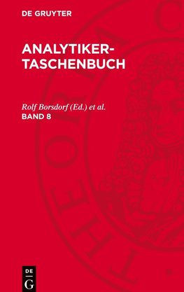 Analytiker-Taschenbuch, Band 8, Analytiker-Taschenbuch Band 8