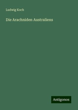 Die Arachniden Australiens