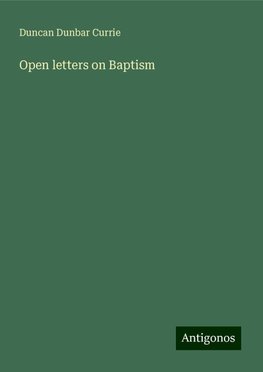 Open letters on Baptism