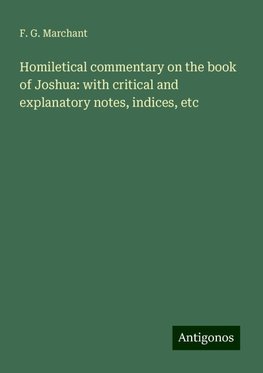 Homiletical commentary on the book of Joshua: with critical and explanatory notes, indices, etc