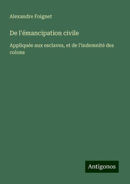 De l'émancipation civile