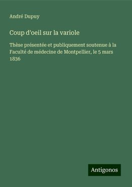 Coup d'oeil sur la variole