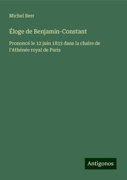 Éloge de Benjamin-Constant