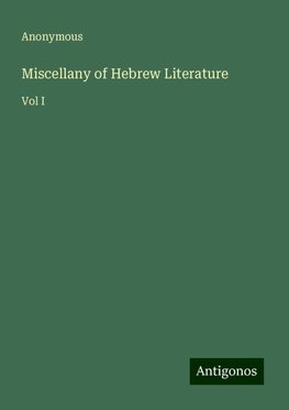 Miscellany of Hebrew Literature