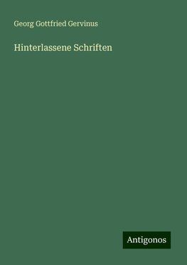 Hinterlassene Schriften