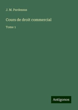 Cours de droit commercial