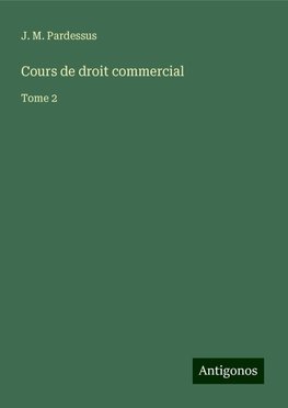 Cours de droit commercial