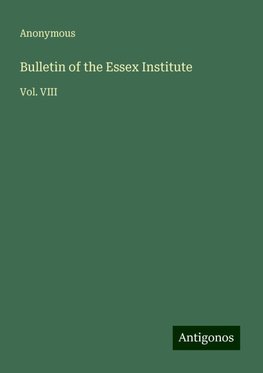 Bulletin of the Essex Institute