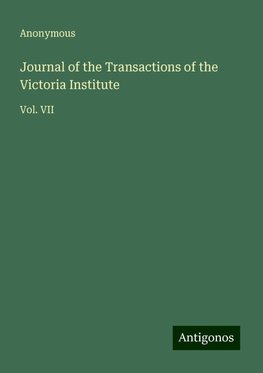 Journal of the Transactions of the Victoria Institute