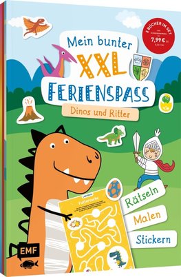 Mein bunter XXL-Ferienspaß: Dinos und Ritter - 3 Kreativbücher im Bundle