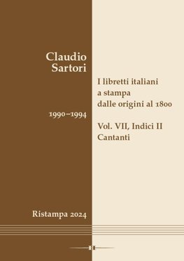 I libretti italiani a stampa dalle origini al 1800. Catalogo analitico con 16 indici