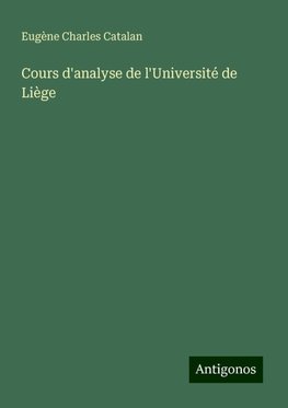 Cours d'analyse de l'Université de Liège