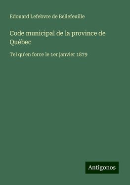 Code municipal de la province de Québec