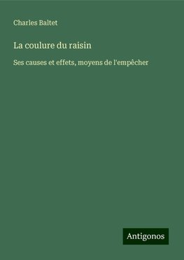 La coulure du raisin