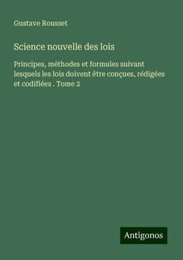 Science nouvelle des lois