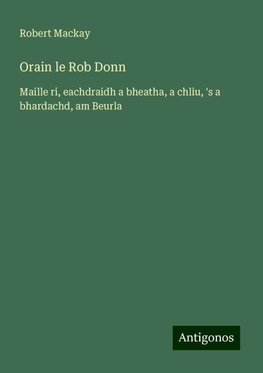 Orain le Rob Donn