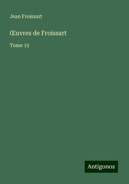 ¿uvres de Froissart