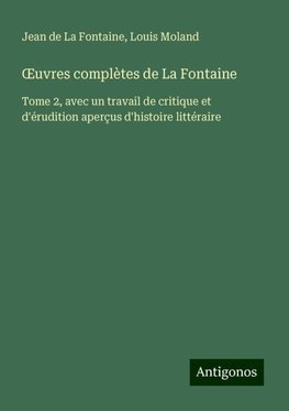 ¿uvres complètes de La Fontaine