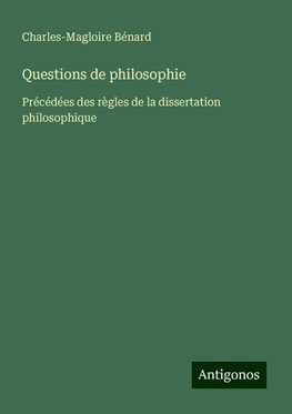 Questions de philosophie