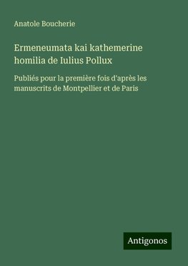 Ermeneumata kai kathemerine homilia de Iulius Pollux