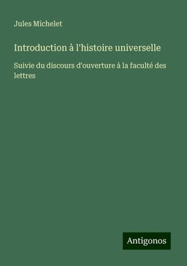 Introduction à l'histoire universelle