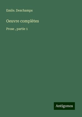 Oeuvre complètes