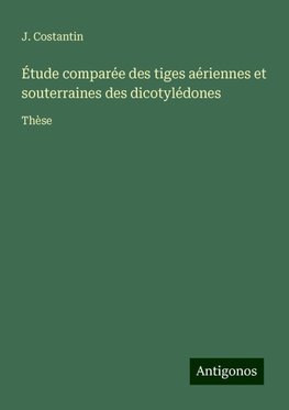 Étude comparée des tiges aériennes et souterraines des dicotylédones