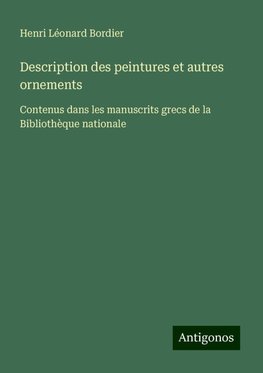 Description des peintures et autres ornements