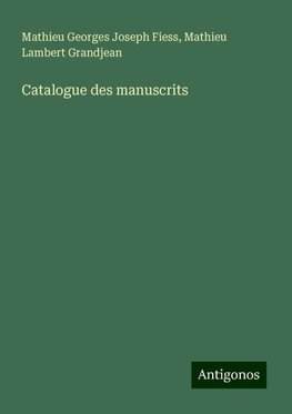 Catalogue des manuscrits