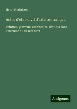 Actes d'état-civil d'artistes français