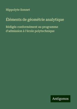 Éléments de géométrie analytique