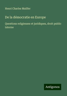 De la démocratie en Europe