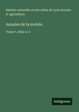 Annales de la societe