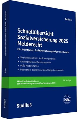 Schnellübersicht Sozialversicherung 2025 Melderecht