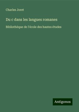 Du c dans les langues romanes