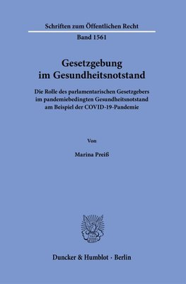 Gesetzgebung im Gesundheitsnotstand