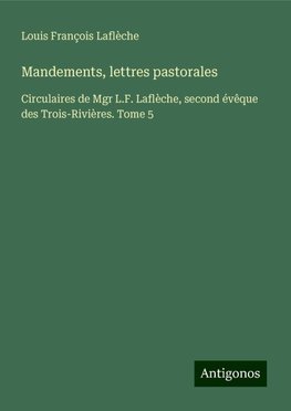 Mandements, lettres pastorales