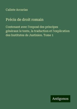 Précis de droit romain