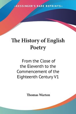 The History of English Poetry