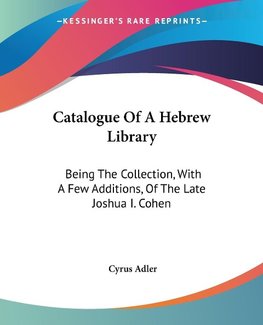 Catalogue Of A Hebrew Library