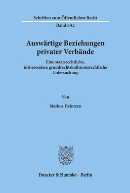 Auswärtige Beziehungen privater Verbände.