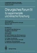 Chirurgisches Forum '91 für experimentelle und klinische Forschung