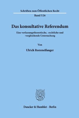 Das konsultative Referendum.