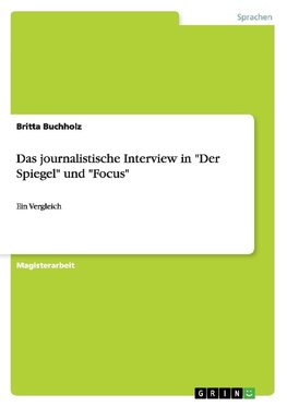 Das journalistische Interview in "Der Spiegel" und "Focus"