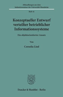 Konzeptueller Entwurf verteilter betrieblicher Informationssysteme.